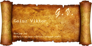 Geisz Viktor névjegykártya